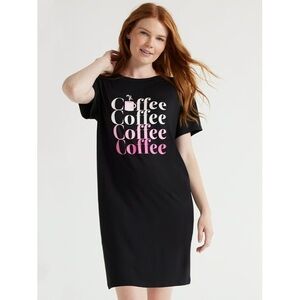 Black Coffee Graphic T-Shirt Dress